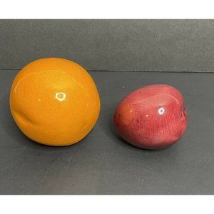 Vintage Ceramic Fruit Orange and Plum Kitchen Decoration Art Pottery MCM